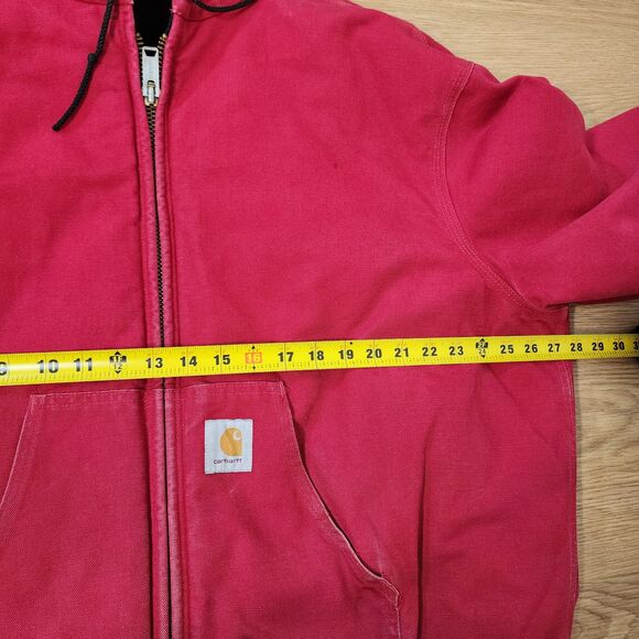 Carhartt Active Jacket Mens XXL 2XL Red Duck Canvas USA Made Distressed Vintage - Picture 7 of 16